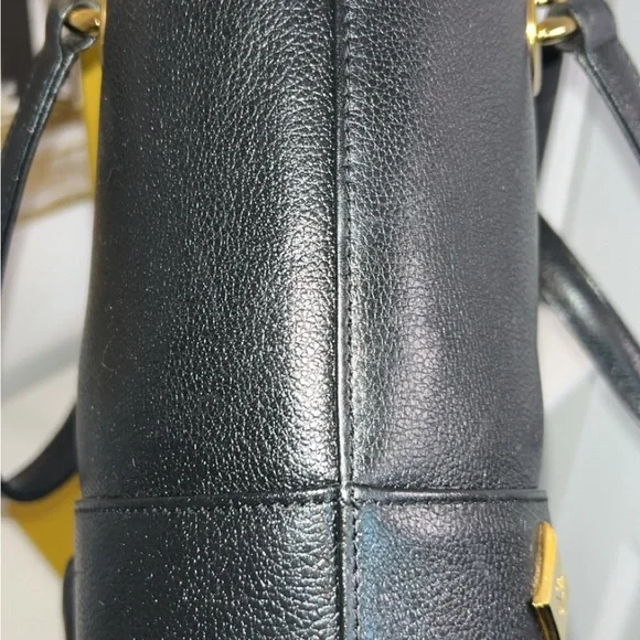MCM Black Leather Mini Bucket Tote with Gold Hardware - Picture 10 of 11